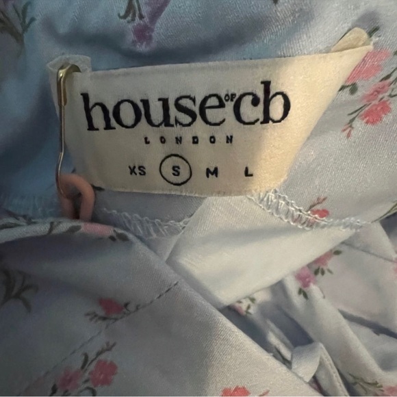 House of CB Carina Blue Floral Bustier MidiDress, Small - Picture 5 of 5